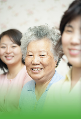 a smiling elderly woman